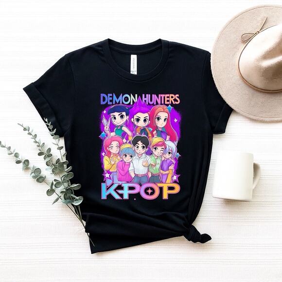 Unbranded Other - Demon Hunters KPOP Graphic Tee – Cute Anime Cartoon Shirt for Fans